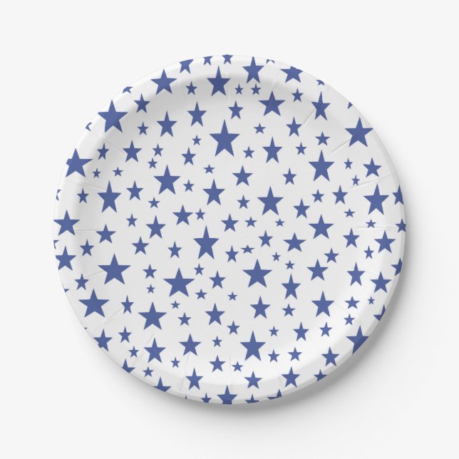 Blue Stars Paper Plates (Front)