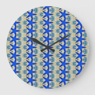 blue stars pattern clock