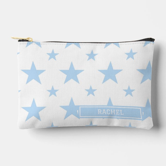 Blue Stars Pattern Constellation Cosmetic & Pencil Accessory Pouch (Front)