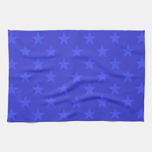 Blue stars pattern tea towel (Horizontal)