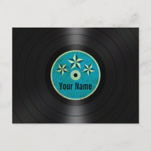 Blue Stars Personalised Vinyl Record Album Postcard