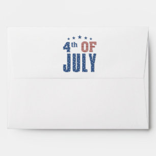 Blue Stars & Red Stripes Rustic Wood 4th of July Envelope