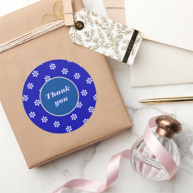Blue Stars Simple Minimal Classic Round Sticker (Gifting)