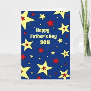 Blue Stars Son Happy Father's Day Card