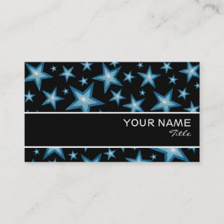 Blue Stars stripe business card template black