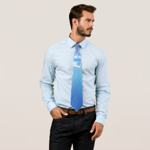 Blue Stars Strips Music Notes Tie
