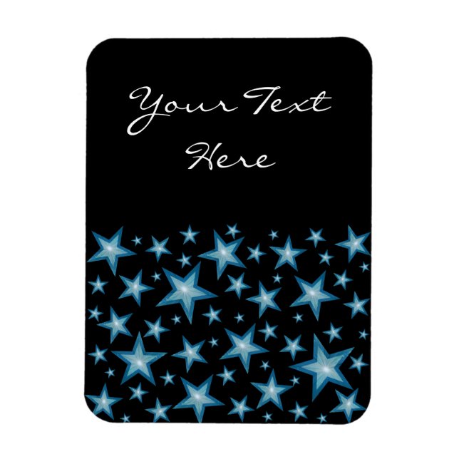 Blue Stars 'Text' flexible magnet vertical black (Vertical)