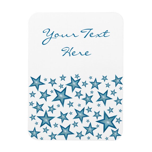 Blue Stars 'Text' flexible magnet vertical white (Vertical)