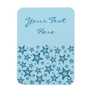 Blue Stars 'Text' vertical pale blue flexible Magnet