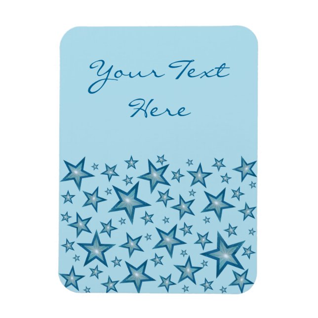 Blue Stars 'Text' vertical pale blue flexible Magnet (Vertical)