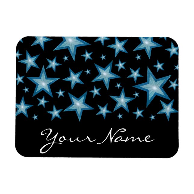 Blue Stars 'Your Name' flexible magnet black (Horizontal)