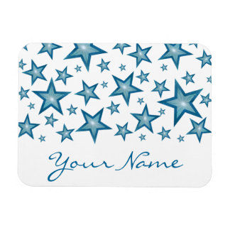 Blue Stars 'Your Name' flexible magnet white