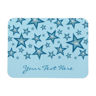 Blue Stars 'Your Text' flexible magnet pale blue