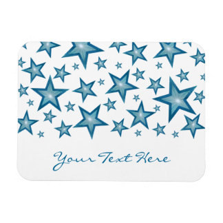 Blue Stars 'Your Text' flexible magnet white