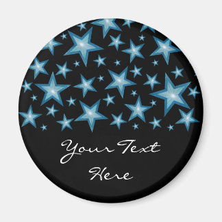 Blue Stars 'Your Text' fridge magnet black