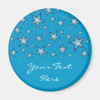 Blue Stars 'Your Text' fridge magnet blue