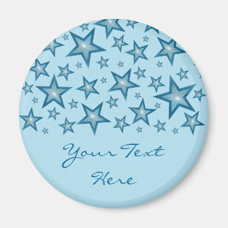 Blue Stars 'Your Text' fridge magnet pale pink