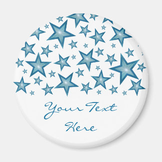 Blue Stars 'Your Text' fridge magnet white