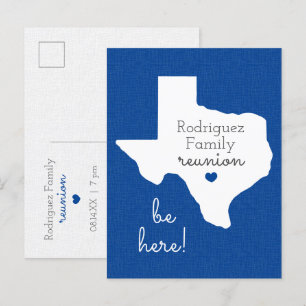 Blue State of Texas Family Reunion Postcard