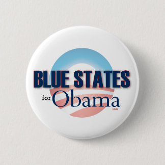 Blue States for Obama 6 Cm Round Badge