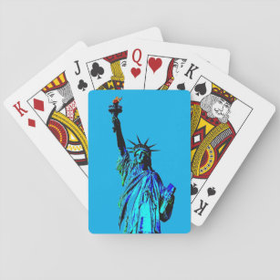 Blue Statue of Lady Liberty Playing Cards