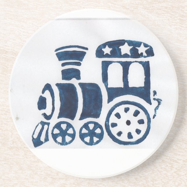 Blue steam train coaster (Front)