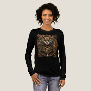 blue steampunk cat AI art T-shirt Tri-Blend Shirt
