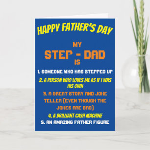Blue Step Dad Quote Father's Day Card