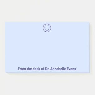 Blue Stethoscope Personalise Post-it Notes