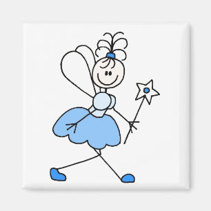 Blue Stick Figure Angel Magnet
