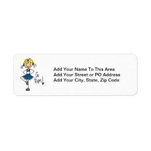 Blue Stick Figure Cheerleader T-shirts and Gifts