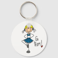 Blue Stick Figure Cheerleader T-shirts and Gifts