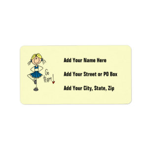 Blue Stick Figure Cheerleader T-shirts and Gifts Label