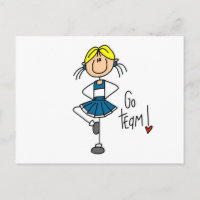 Blue Stick Figure Cheerleader T-shirts and Gifts