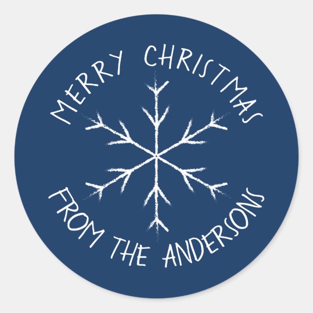 Blue Sticker with Snowflake for the Holidays (Front)