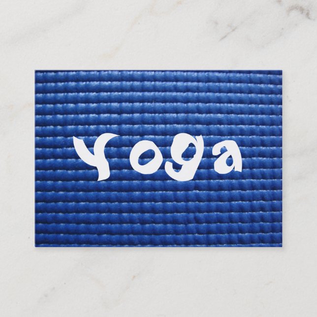Blue Sticky Yoga Mat & Wood Floor Business Card (Front)