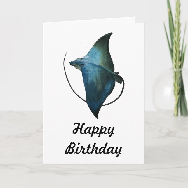 Blue Stingray Illustration Card (Front)