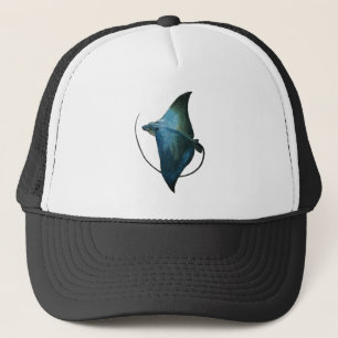 Blue Stingray Illustration Trucker Hat