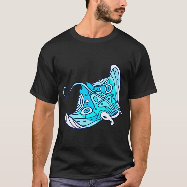 Blue stingray (Manta) T-Shirt (Front)