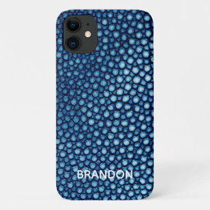 Blue Stingray Skin Print Name Personalised Case-Mate iPhone Case