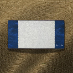 Blue Stitched Leather-Look & Desk Blotter Mat