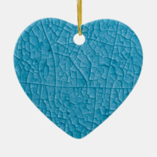 Blue stone cracks ceramic tree decoration