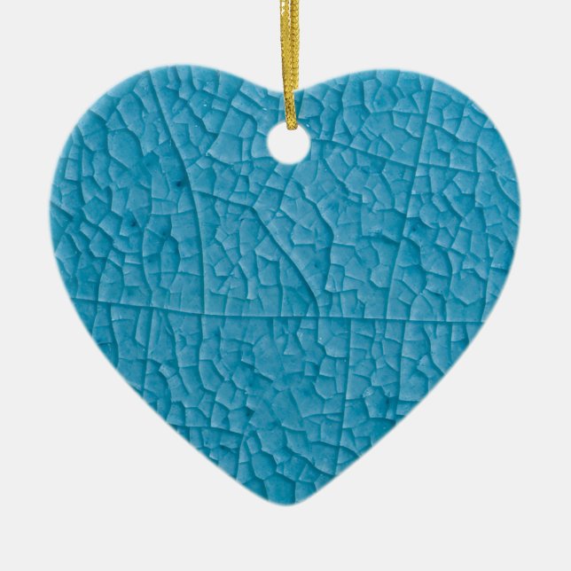 Blue stone cracks ceramic tree decoration (Front)