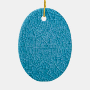 Blue stone cracks ceramic tree decoration