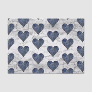 Blue Stone Heart Tissue Paper