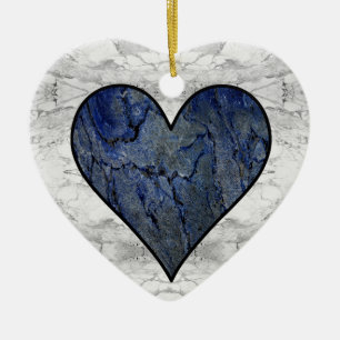 Blue Stone Marble Pattern Ceramic Tree Decoration