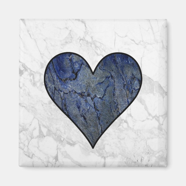 Blue Stone Marbled Pattern Magnet (Front)