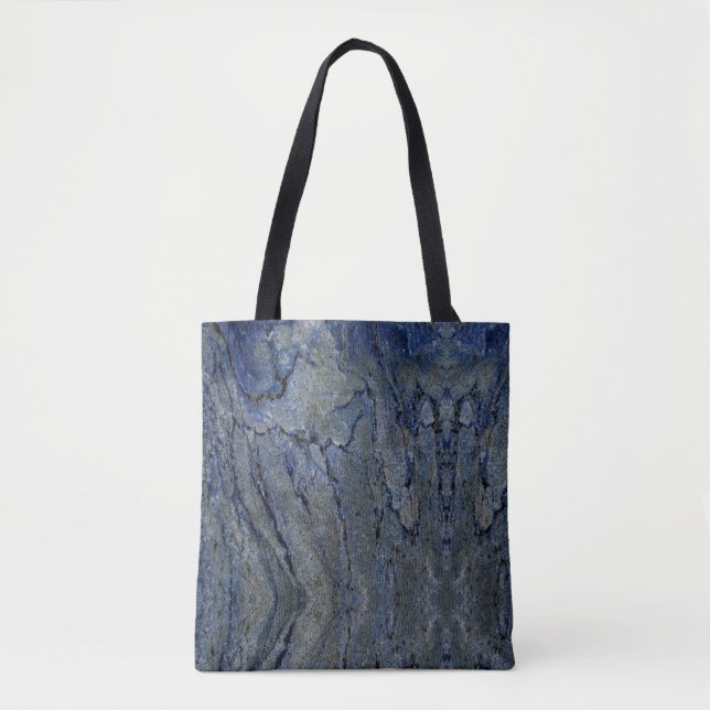 Blue Stone Marbled Pattern Tote Bag (Front)