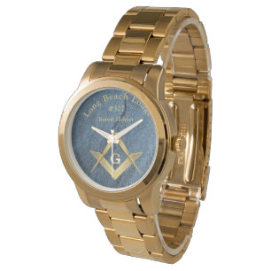 Blue Stone Monogrammed Masonic Watch