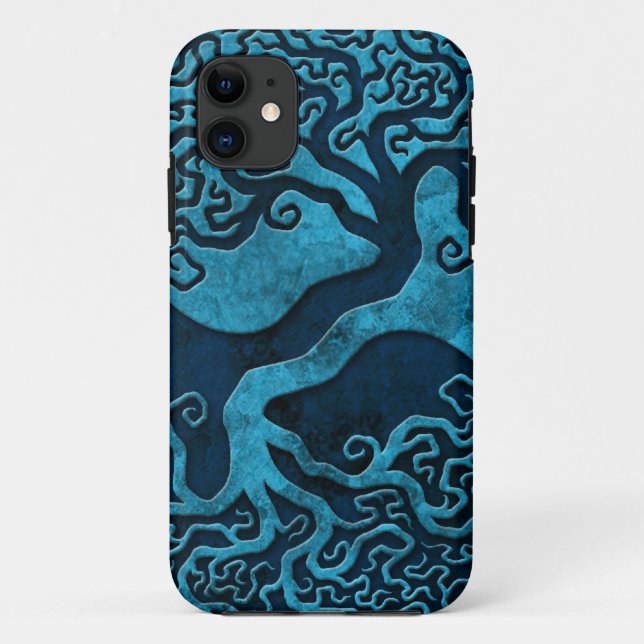 Blue Stone Yin Yang Trees Case-Mate iPhone Case (Back)